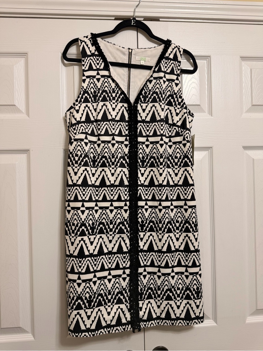 Jade Black & White Tribal Shift Dress